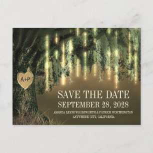 Live-Eichenbaum Spanische Moos speichern die Datum Ankündigungspostkarte