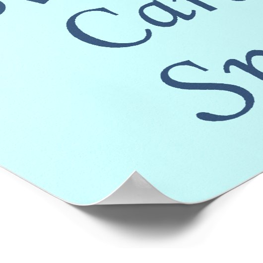 Live Einfach blau Poster (Ecke)