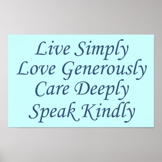 Live Einfach blau Poster (Vorne)