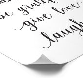 Live einfach, träumen groß - Kunstdruck - Zitat Poster (Ecke)