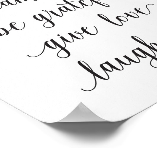 Live einfach, träumen groß - Kunstdruck - Zitat Poster (Ecke)