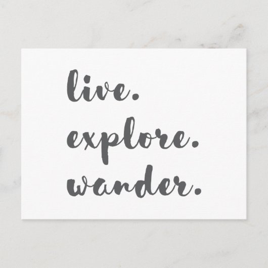 Live Explore Wander Postkarte (Vorderseite)