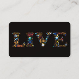 Live - Farbenfrohe Word Art Business Card für Trai Visitenkarte