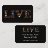 Live - Farbenfrohe Word Art Business Card für Trai Visitenkarte (Vorne/Hinten)