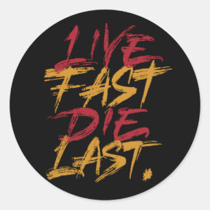 Live-Fast die Runder Aufkleber