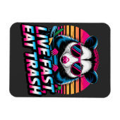 Live Fast essen Trash Funny Retro Opossum Magnet (Horizontal)