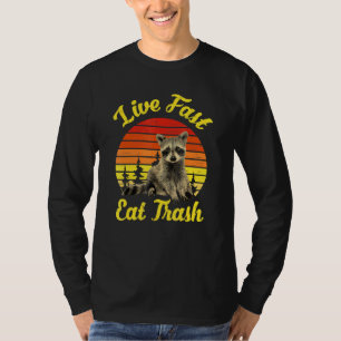 Live Fast essen Trash Raccoon Camping Vintag Retro T-Shirt