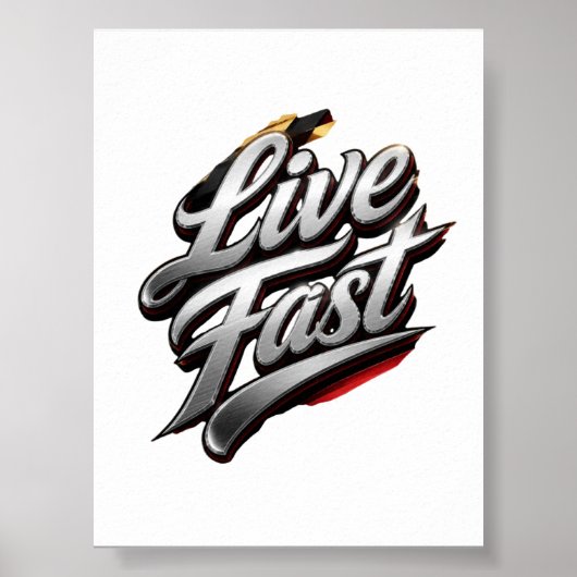Live Fast Vintage Racing Poster (Vorne)