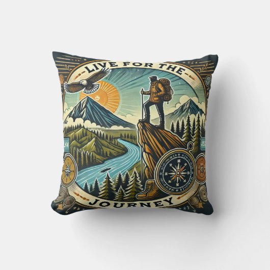 "Live for Journey" Drehkissen Kissen (Vorderseite)