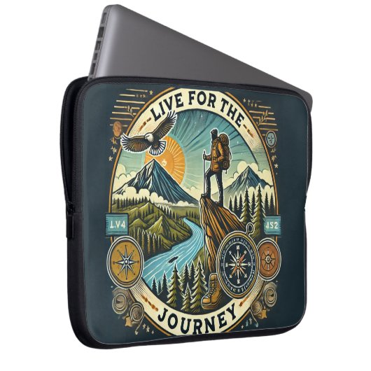 "Live for Journey" Laptop-Sieb Laptopschutzhülle (Vorne Rechts)