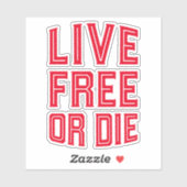 Live Free oder Die New Hampshire Staat Motto Aufkleber (Blatt)