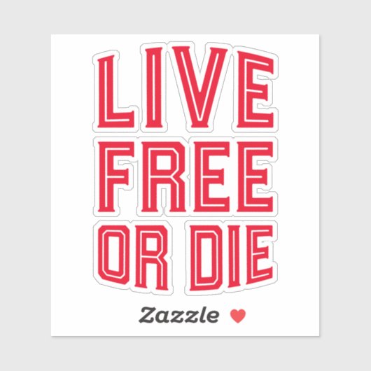 Live Free oder Die New Hampshire Staat Motto Aufkleber (Blatt)