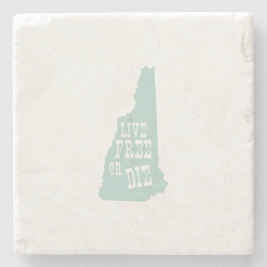 Live Free oder Die New Hampshire Staat Motto Steinuntersetzer (Vorderseite)