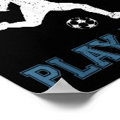 Live Free Play Hard Funny Funny Soccer Lover Quote Poster (Ecke)