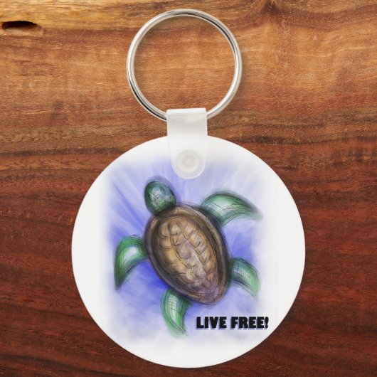 Live Free Turtle Schlüsselanhänger (Vorderseite)