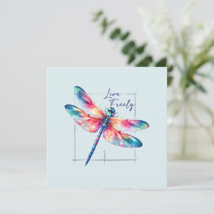 Live Freely - Dragonfly Colorful Inspiration