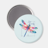 Live Freely - Dragonfly Colorful Inspiration Magnet (Vorderseite/Rückseite)