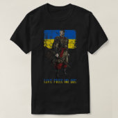 Live-freie oder die Cossack-Kriegerin ukrainische  T-Shirt (Design vorne)