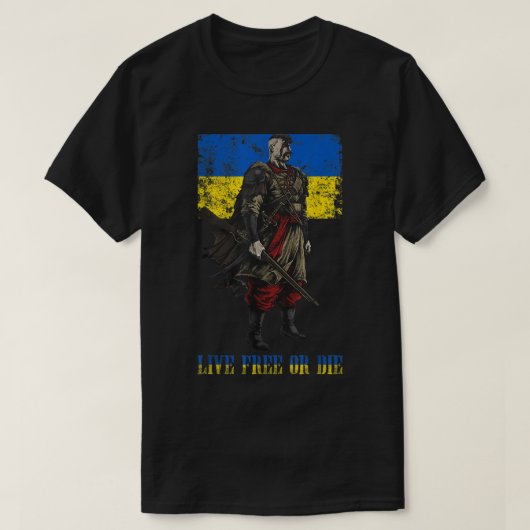 Live-freie oder die Cossack-Kriegerin ukrainische  T-Shirt (Design vorne)