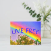 LIVE FREIRAINBOW Postkarte (Stehend Vorderseite)