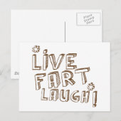 *LIVE FURZ LAUGH! POSTKARTE (Vorne/Hinten)