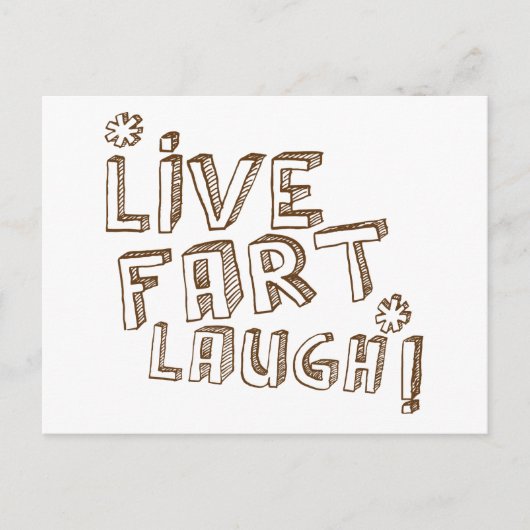 *LIVE FURZ LAUGH! POSTKARTE (Vorderseite)