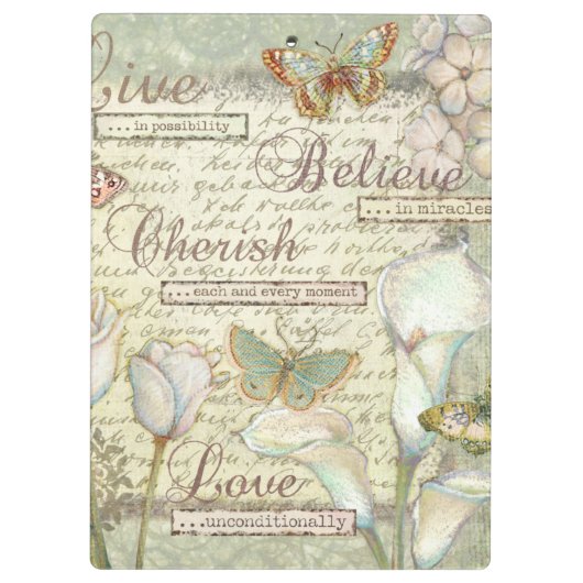 Live glauben Sie schätzen Klemmbrett (Rückseite)