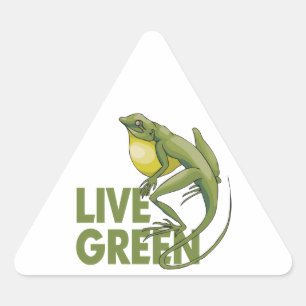 Live Green Dreieckiger Aufkleber