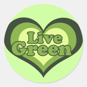 Live Green für den Tag des Todes Runder Aufkleber