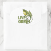 Live Green Ovaler Aufkleber (Tasche)