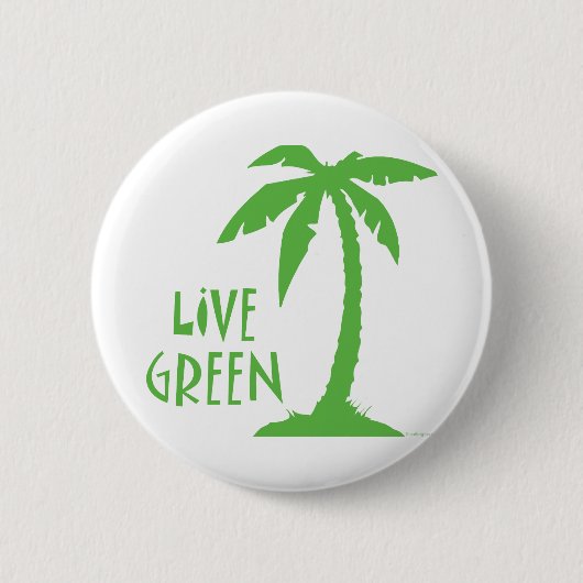 Live Green - Palm Tree Button (Vorderseite)