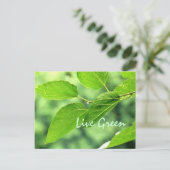 'Live Green' Postkarte (Stehend Vorderseite)