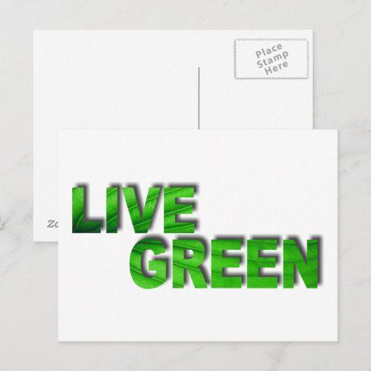 Live Green Postkarte (Vorne/Hinten)