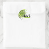 Live Green Runder Aufkleber (Tasche)