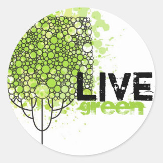 Live Green Runder Aufkleber