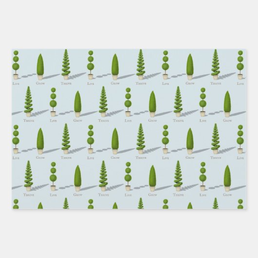 "Live Grow Thrive" - individuell anpassbare Themen Geschenkpapier Set (Vorderseite 3)