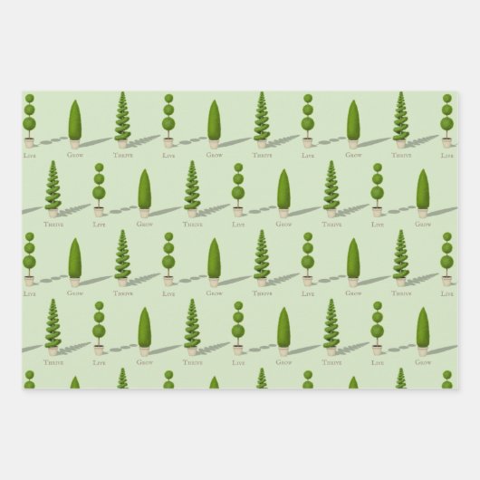 "Live Grow Thrive" - individuell anpassbare Themen Geschenkpapier Set (Vorderseite 2)