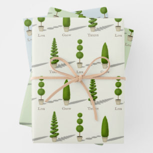 "Live Grow Thrive" - individuell anpassbare Themen Geschenkpapier Set