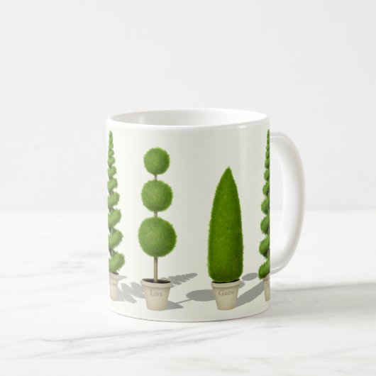 "Live Grow Thrive" - individuell anpassbare Themen Kaffeetasse (VorderseiteRechts)