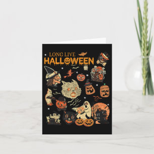 Live Halloween Vintag Pumpkin Hexe Ghost Black C Karte