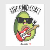Live Hard Core Funny Avocado Rock Pub Aufkleber (Blatt)