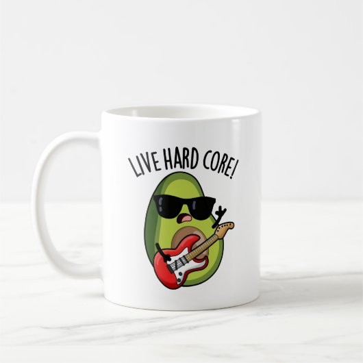 Live Hard Core Funny Avocado Rock Pub Kaffeetasse (Links)