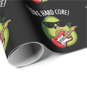 Live Hard Core Funny Avocado Rock Puck Dark BG Geschenkpapier (Rolleneckpunkt)
