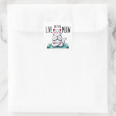 "Live in Meow" Funny Cat Lovers Square Sticker (Tasche)