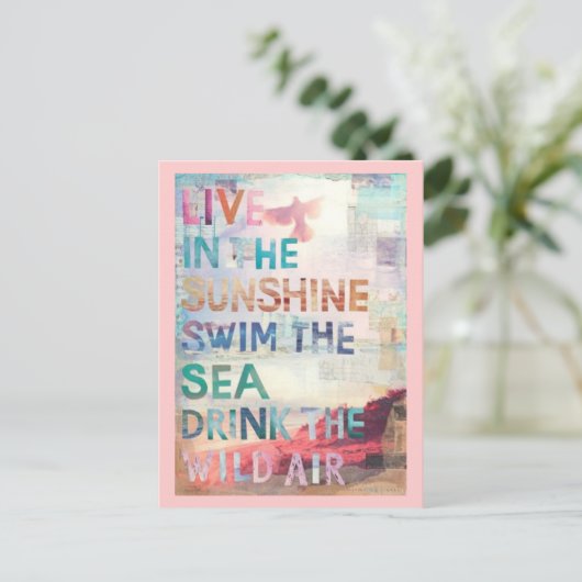 Live in the Sunshine Postkarte (Stehend Vorderseite)
