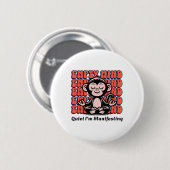Live It Designs Lustiger Manifestierender Affe, An Button (Vorne & Hinten)