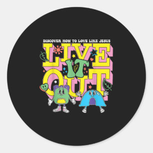 Live it out, wie Liebe wie Jesus VBS Sommerlager Runder Aufkleber