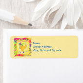 Live It Up Chick Power Yellow Whimsy Address Label (Insitu)