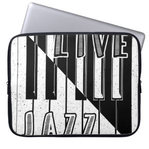 Live-Jazz-Kalligrafie-Illusion-Logo-Buchstaben mit Laptopschutzhülle