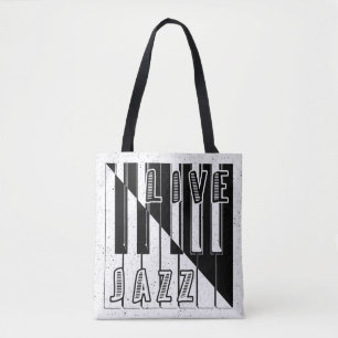 Live-Jazz-Kalligrafie-Illusion-Logo-Buchstaben mit Tasche